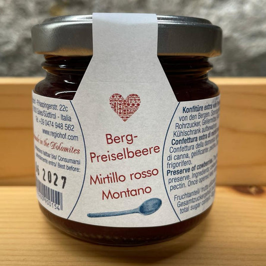 Confettura di mirtilli rossi di montagna 110 g